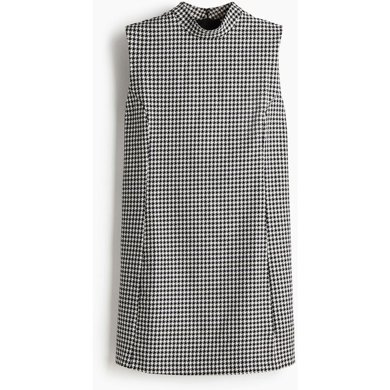 H&M - Šaty shift dress - Černá/Pepitový Vzor