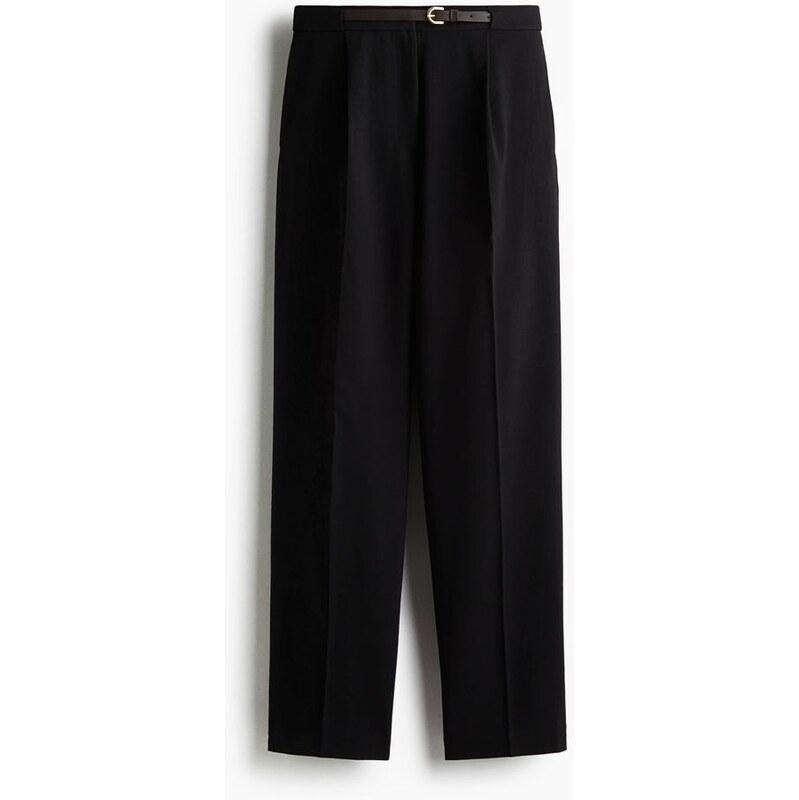 H&M - Elegantní kalhotys páskem - Černá