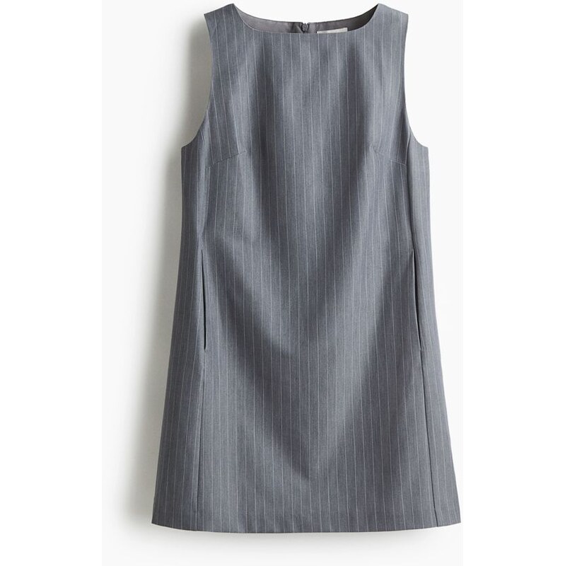 H&M - Šaty shift dress - Šedá/Úzký Proužek