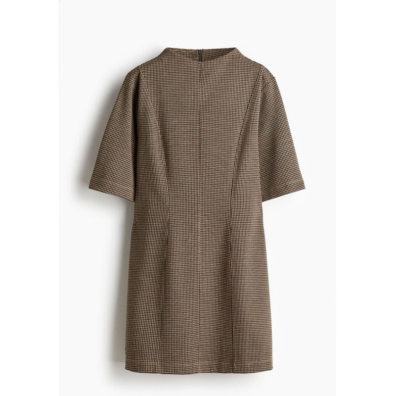 H&M - Minišaty se stojáčkem - Béžová/Kostka