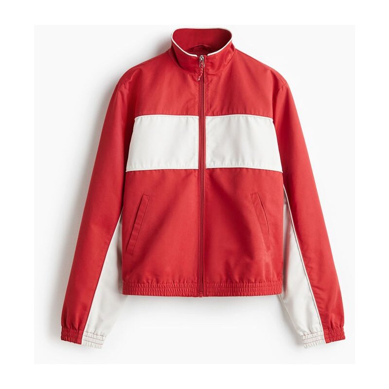H&M - Sportovní bunda - Červená/Barevný Blok