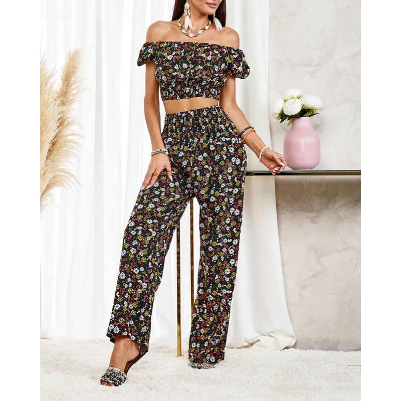 Resti Black two-piece womens floral set 108165448