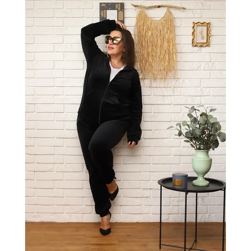 Resti Black womens tracksuit set PLUS SIZE