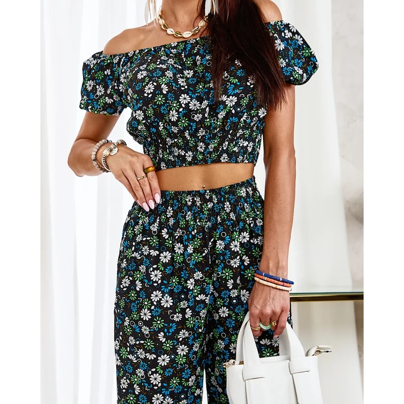 Resti Black two-piece womens floral set 108165453
