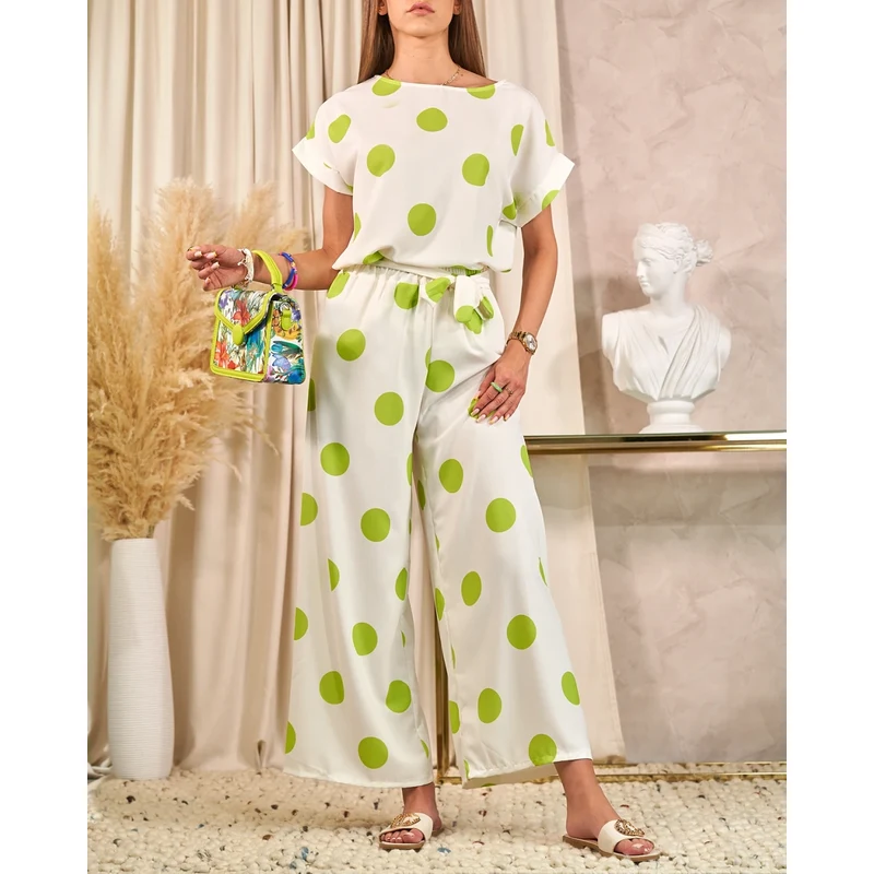 Resti Green and white womens pea set 108165482