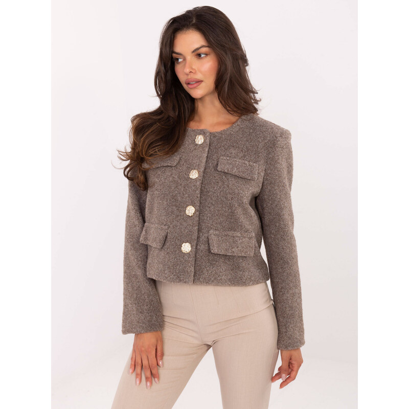 RUE PARIS Jacket-IT-KR-FL9586.64-dark beige