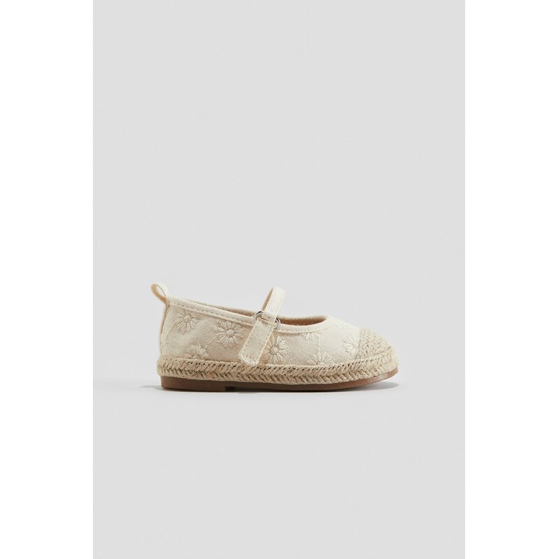 H&M - Střevíčky Mary Jane ve stylu espadrilek - Krémová