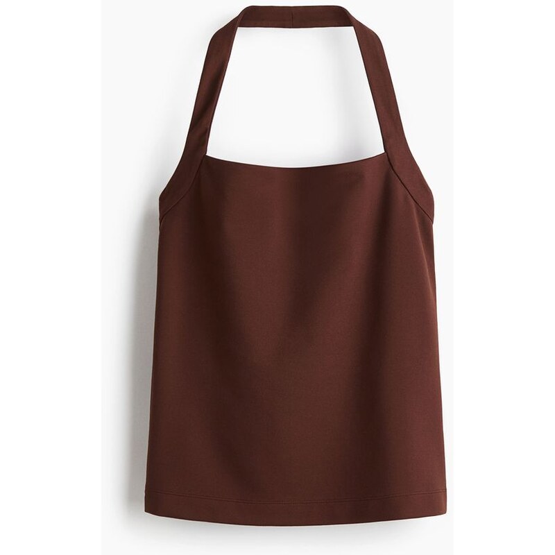 H&M - Top halterneck - Tmavě Hnědá