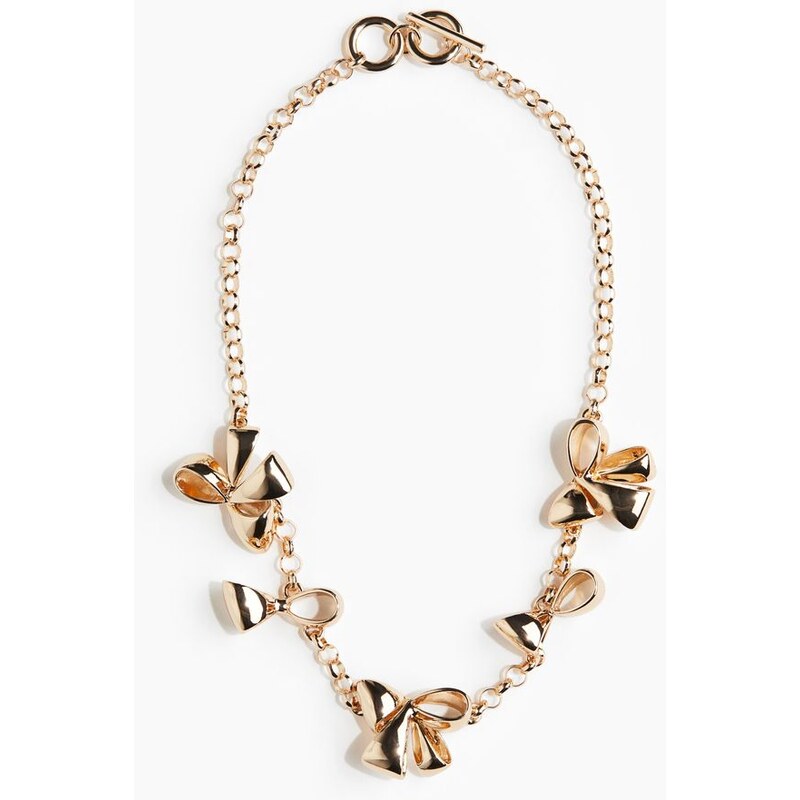 H&M - Náhrdelník zdobený mašlí - Gold-Coloured