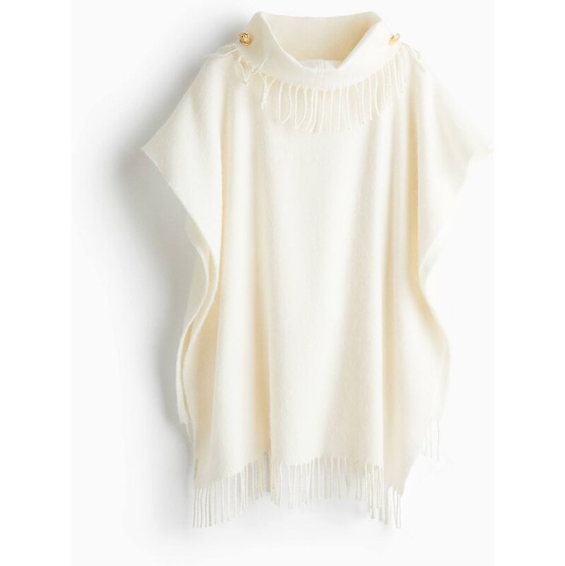H&M - Pelerínas třásněmi - Krémová