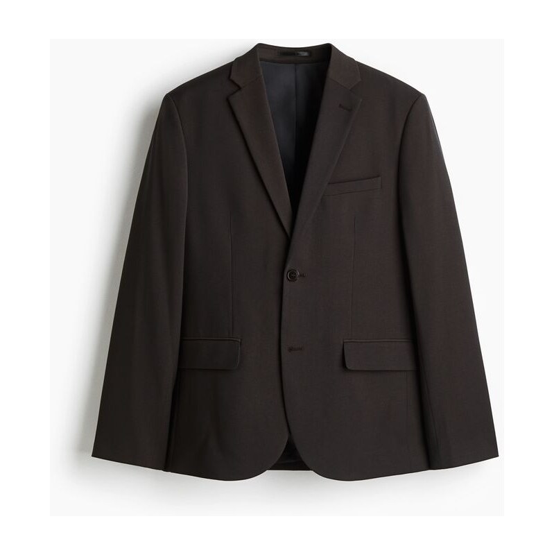 H&M - Sako Slim Fit - Tmavě Hnědá