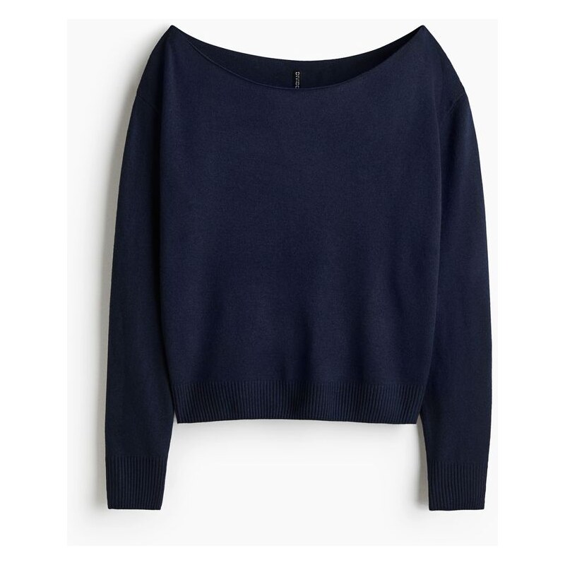 H&M - Svetr odhalující ramena - modrá 108163421