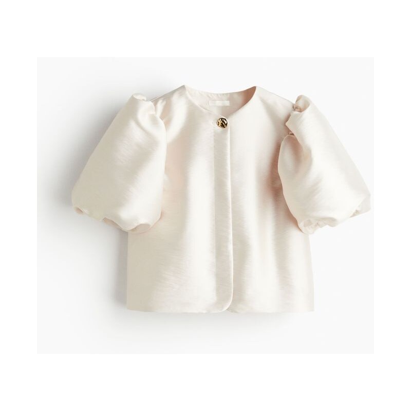 H&M - Halenkas balonovým rukávem - béžová 108163508