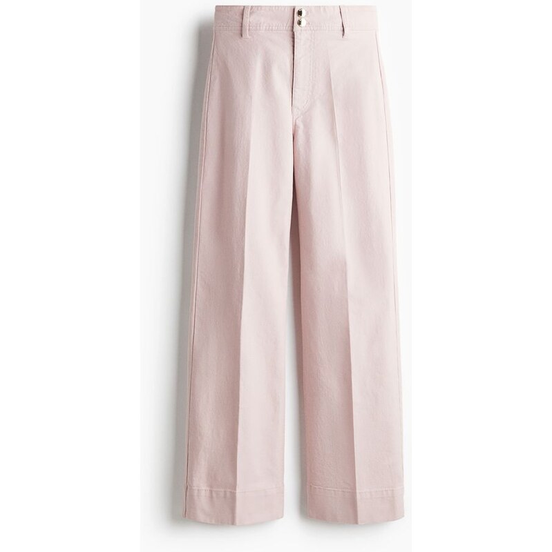 H&M - Plátěné kalhoty - Světle Růžová