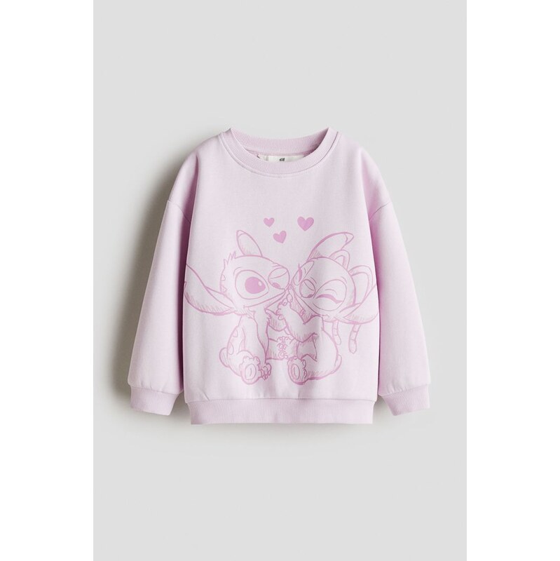 H&M - Mikinas potiskem - Světle Fialová/Růžová