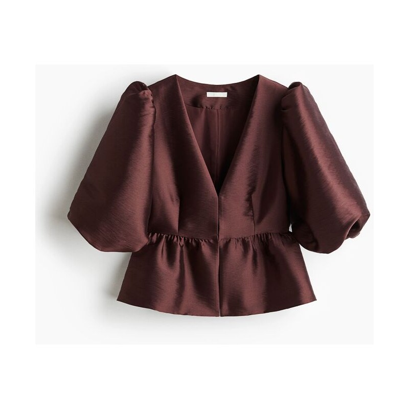 H&M - Halenka peplum - Vínová