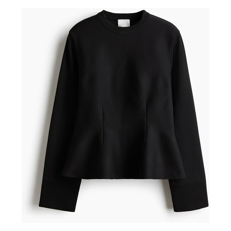H&M - Top peplum - Černá