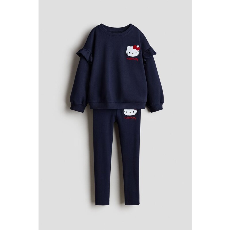 H&M - Dvoudílná bavlněná souprava - Tmavomodrá/Hello Kitty