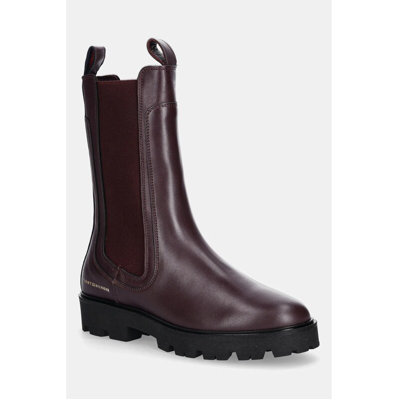 Tommy Hilfiger Kožené kotníkové boty Tommy Hilfiger TH LTHR MID