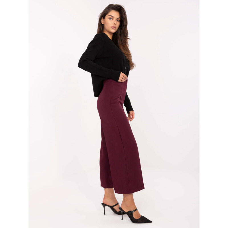 RUE PARIS Trousers-IT-SP-FL9068.96-burgundy 108164943
