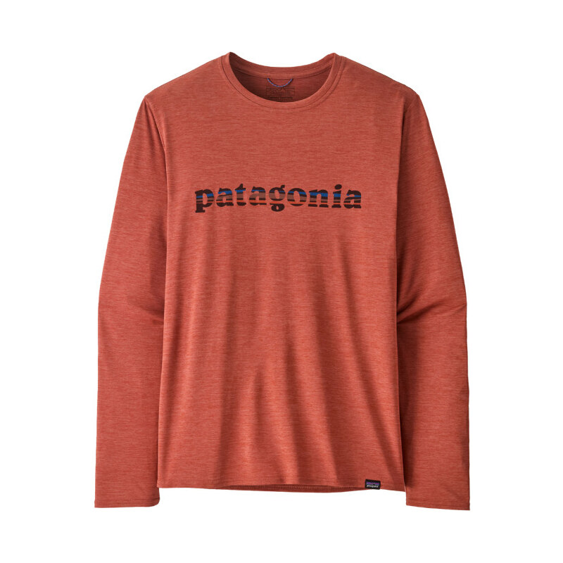 Pánské funkční tričko Patagonia LONG-SLEEVED CAPILENE COOL DAILY GRAPHIC SHIRT - oranžová S