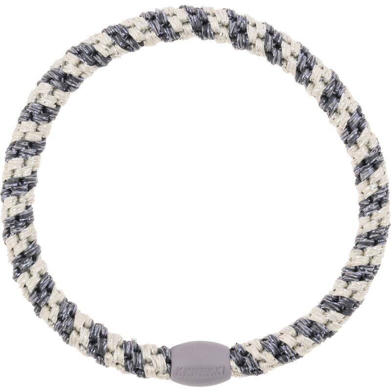 Gumička do vlasů Kknekki Slim Silver Grey Stripe