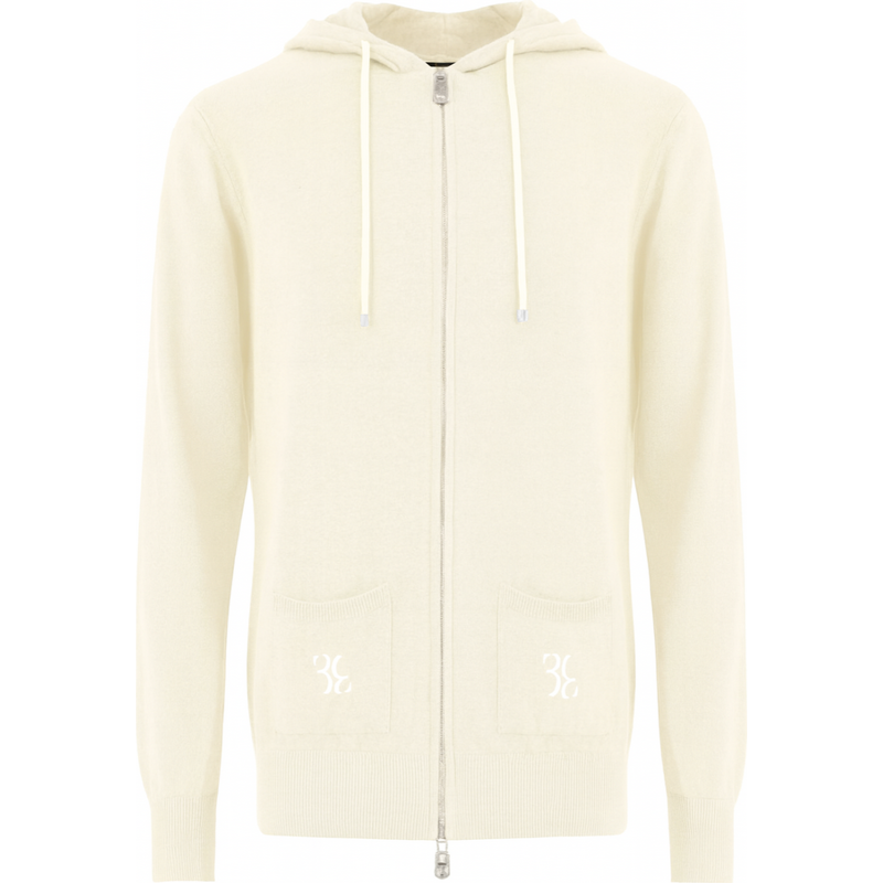 BILLIONAIRE Logo Zip White svetr