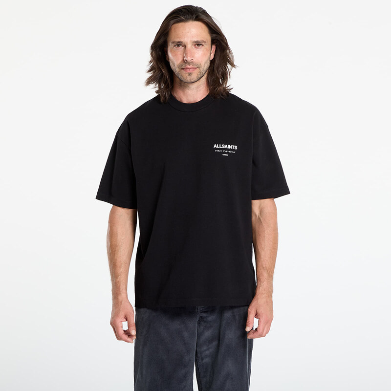 Tričko AllSaints Underground Ss Crew Jet Black S
