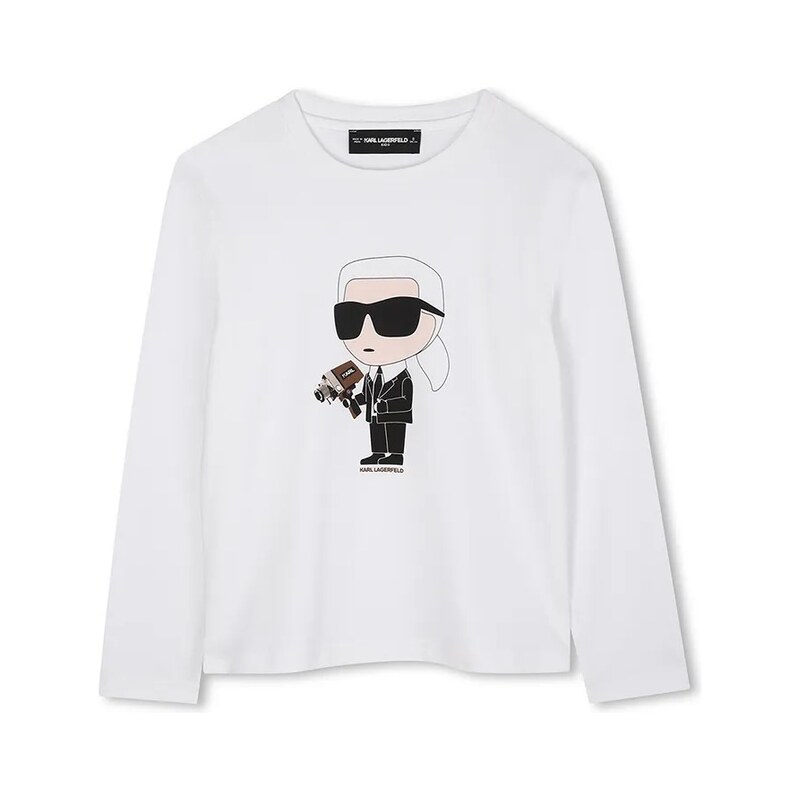 Karl Lagerfeld Dětské bavlněné tričko s dlouhým rukávem Karl