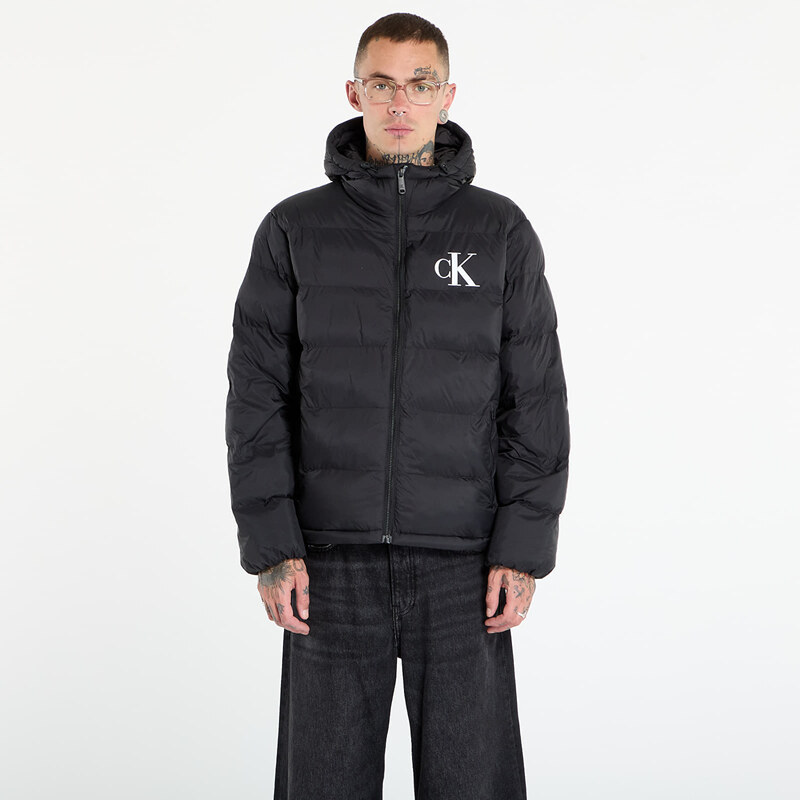 Bunda Calvin Klein Jeans Ls Nylon Monogram Pu Jacket Black XL