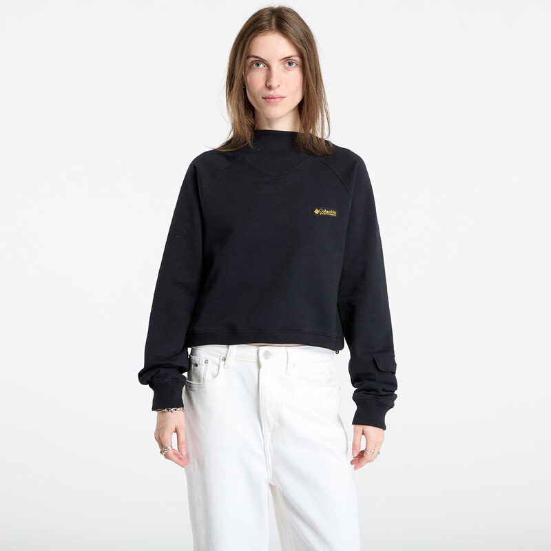 Mikina Columbia High Cascades Crop French Terry LS Black XS