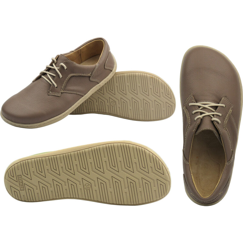 BareFoot kožené minimalistické dámské boty khaki Helios Komfort 715-2B 115634775