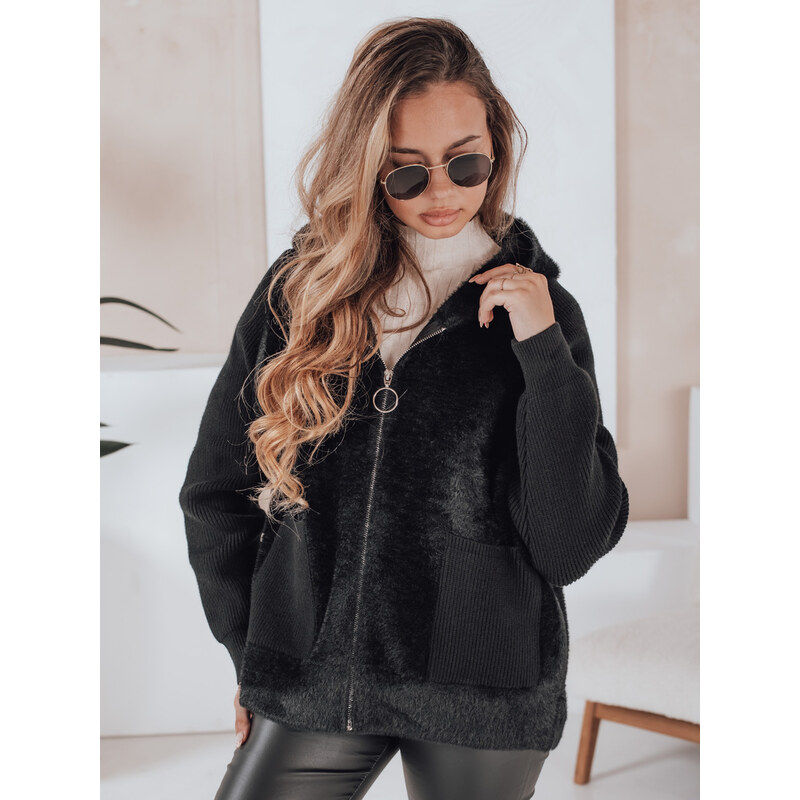 BASIC Černá dámská teddy mikina NY0481z