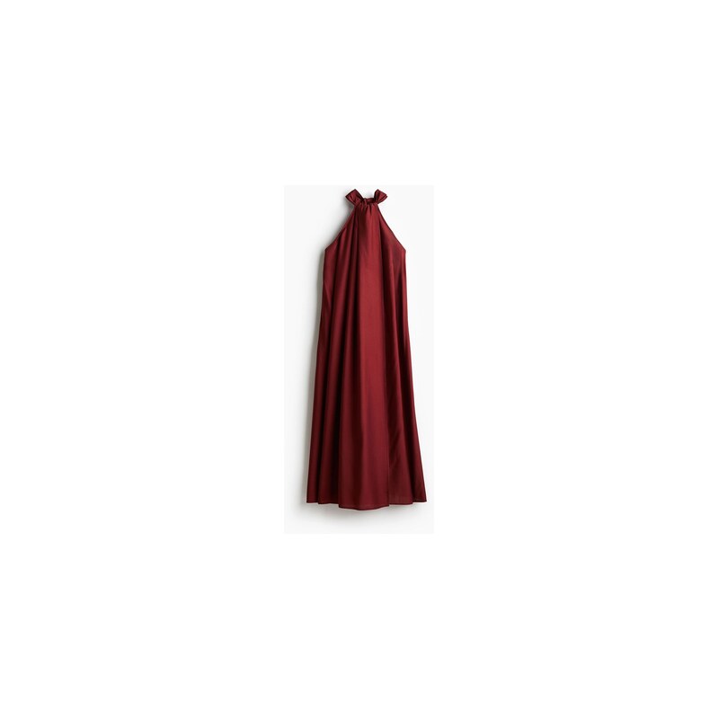H&M - Maxišaty halterneck - Tmavě Červená