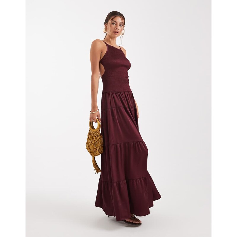 WeWoreWhat smocked drop waist maxi dress in plum-Purple 112461591