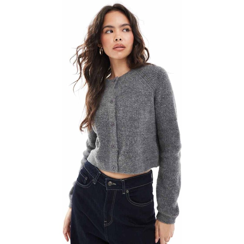 Brave Soul fisherman knit cardigan in charcoal grey 108172712