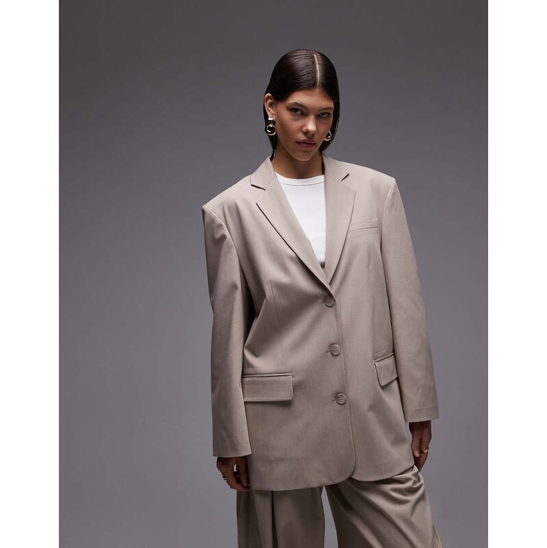 ASOS DESIGN ultimate oversized blazer in stone-Neutral 108658225