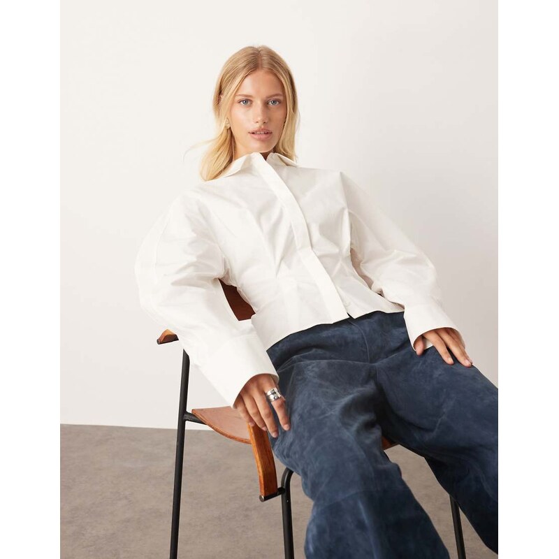ARRANGE heavy cotton sculpted shirt in white 109620355