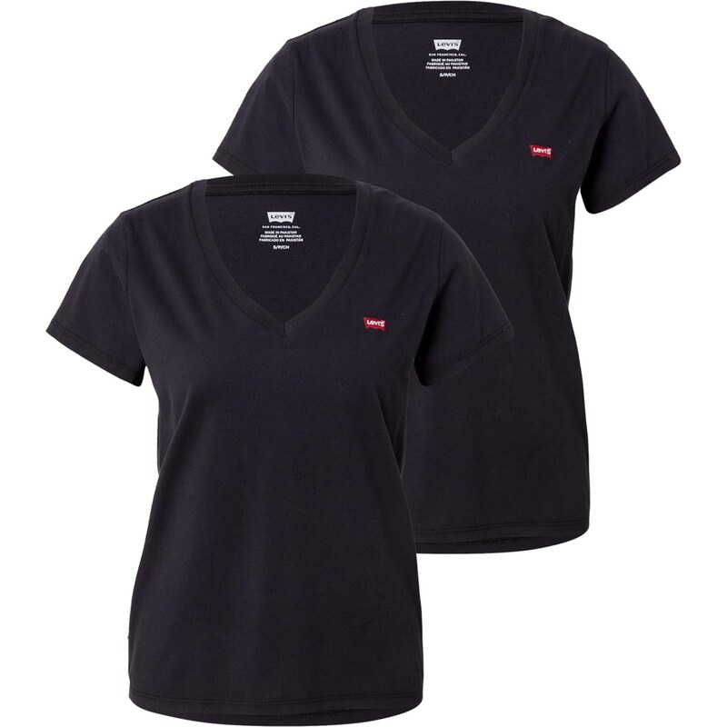 LEVIS  Tričko Perfect V-Neck Tee (2-Pack) červená / černá / bílá
