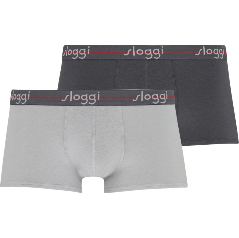 SLOGGI Boxerky Men Start antracitová / světle šedá / červená