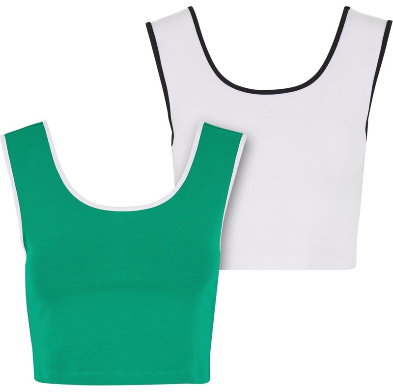 Urban Classics Top zelená / černá / bílá 108761427