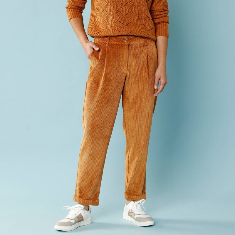 Blancheporte Manšestrové 7/8 chino kalhoty pro menší postavu