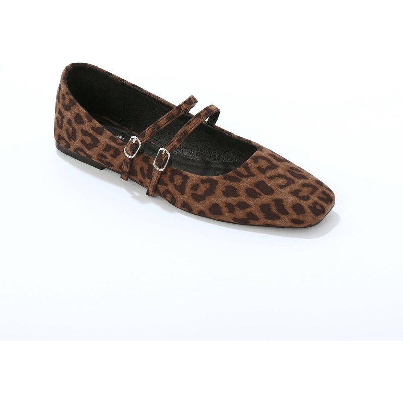 Blancheporte Baleríny s leopardím vzorem kaštanová/černá 108175673