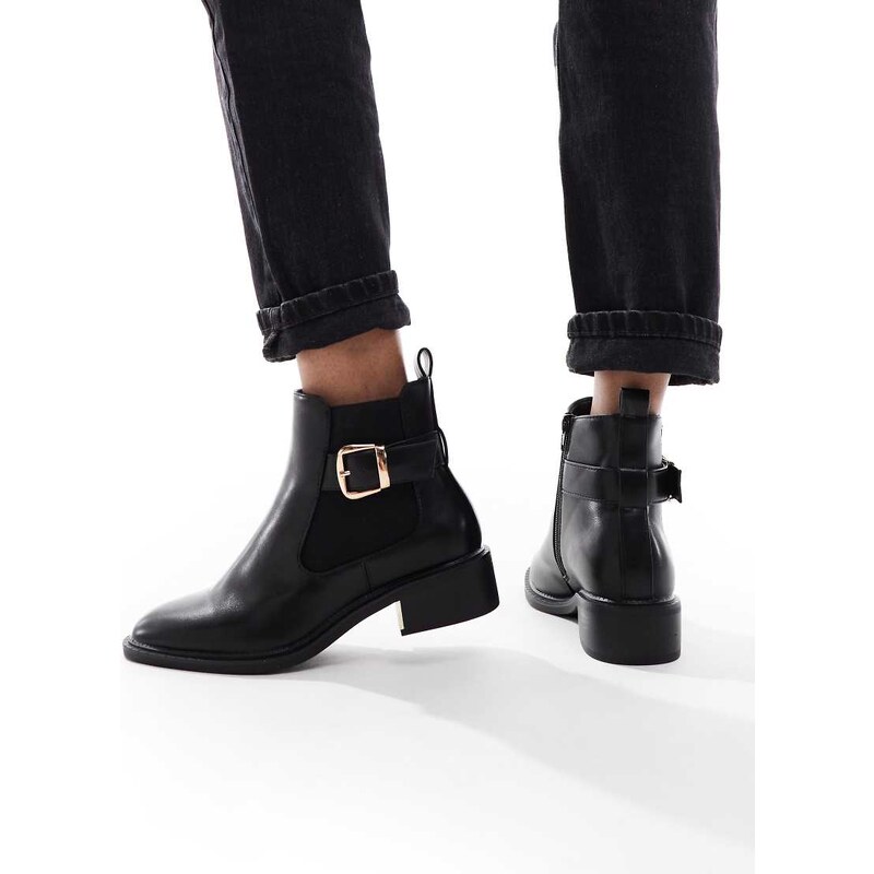 SEQWL Latte refined chelsea boots in black 108374950