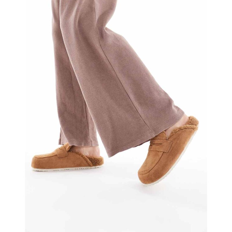SEQWL Soda fur lined mules in chesnut-Neutral 115512611