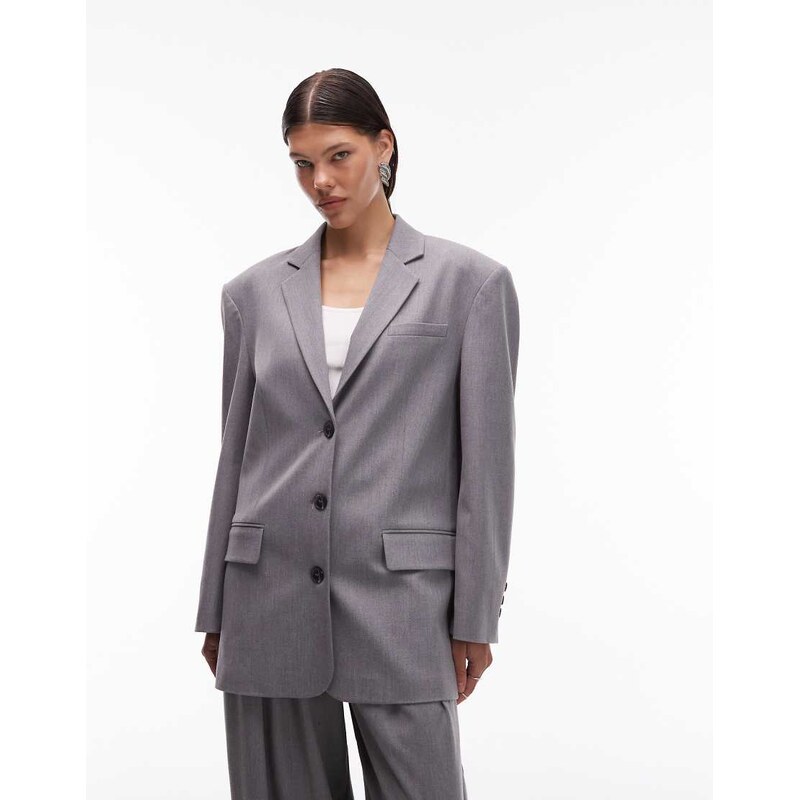 ASOS DESIGN ultimate oversized blazer in grey melange