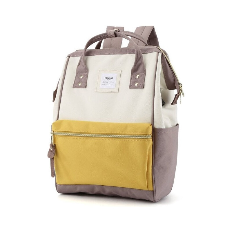 Himawari batoh s USB port Apaté Hnědo-žlutý 19L 115028072
