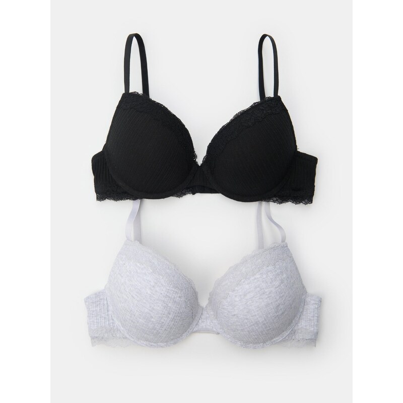 Sinsay - Bavlněná podprsenka 2 pack - vícebarevná 107765493