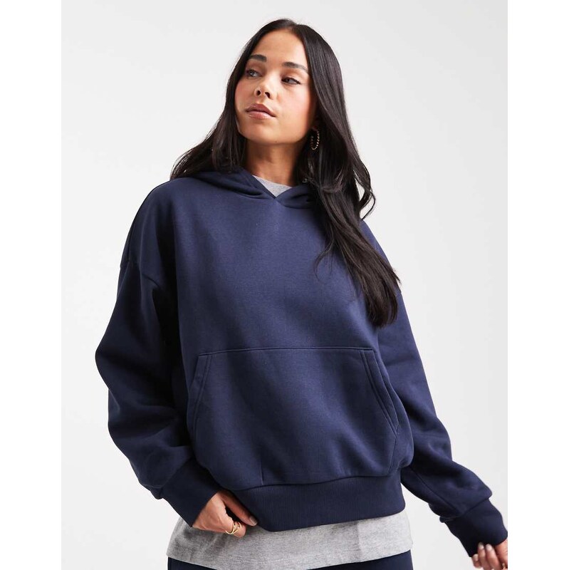 ASOS DESIGN oversized brushback hoodie in navy