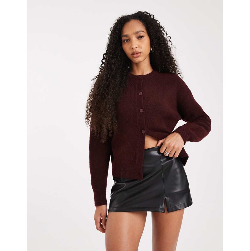 ASOS DESIGN faux leather mini skirt co ord in black
